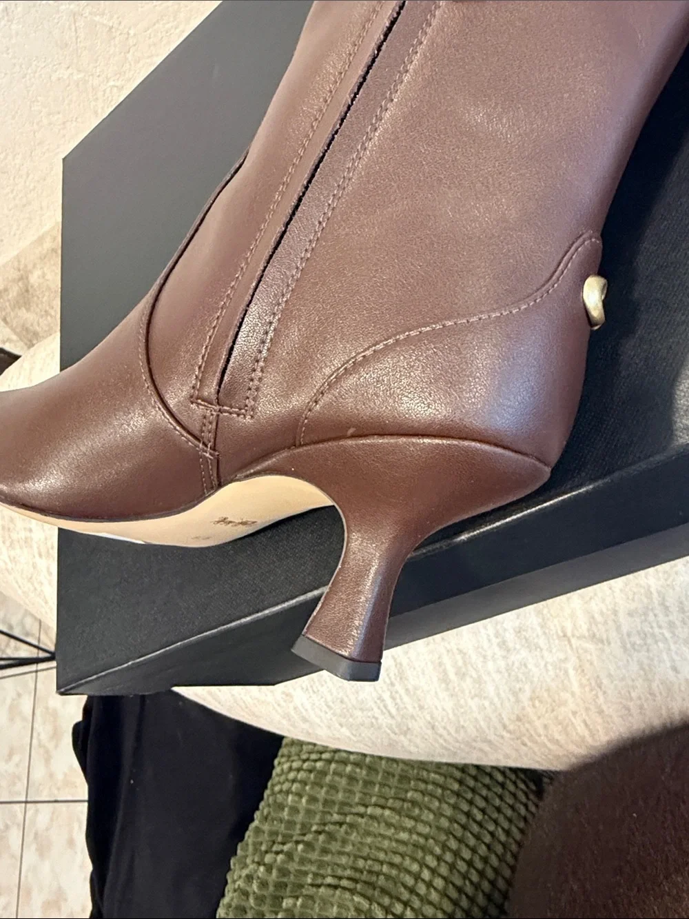Coach Dark Brown Leather Over-the-Knee Boots
